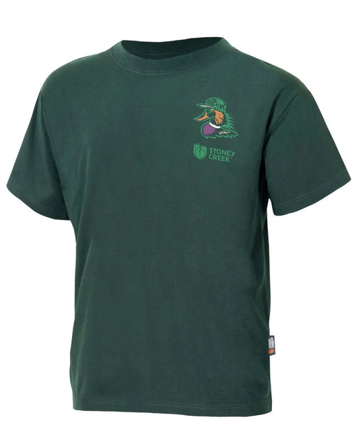 STONEY CREEK KIDS MULLETS AND MALLARDS TEE PINE GREEN 10 [SIZE:10]