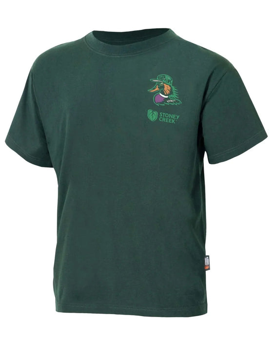 STONEY CREEK KIDS MULLETS AND MALLARDS TEE PINE GREEN 10 [SIZE:10]