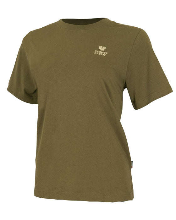 STONEY CREEK WOMENS CHASING GAME FALLOW TEE ARMY GREEN 10 [SIZE:10]