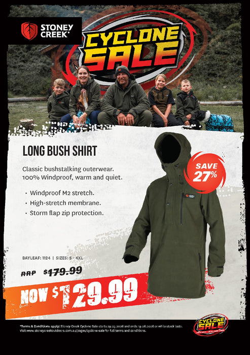 STONEY CREEK LONG BUSH SHIRT WINDPROOF BAYLEAF XL [SIZE:XL]