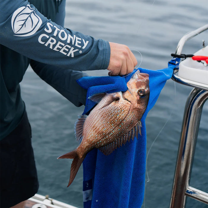 STONEY CREEK FISH TOWEL TWIN PACK BLUE