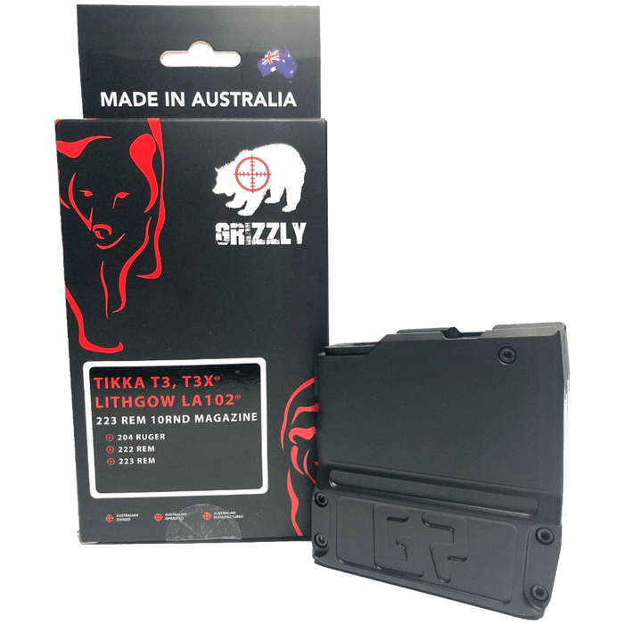 GRIZZLY TIKKA/LITHGOW 204 RUG-222REM-223REM 10 RND MAGAZINE