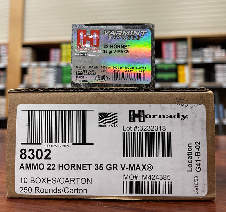 HORNADY CENTERFIRE 22 HRNT 35 GR V MAX BRICK (250)