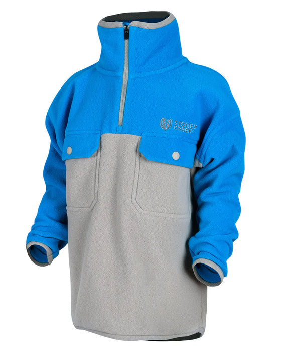 STONEY CREEK KIDS PERFORMANCE + PULLOVER BLUE/FLINT GREY
