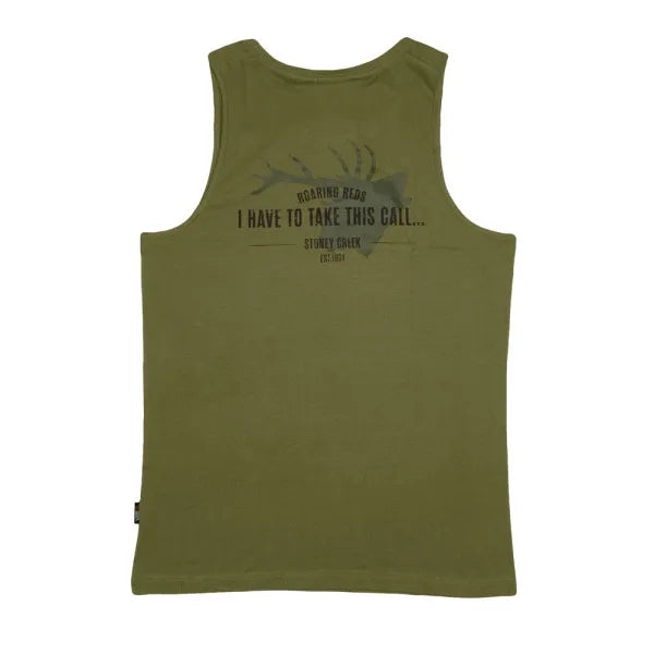 STONEY CREEK ROAR SINGLET MENS ARMY GREEN SIZE 2XL