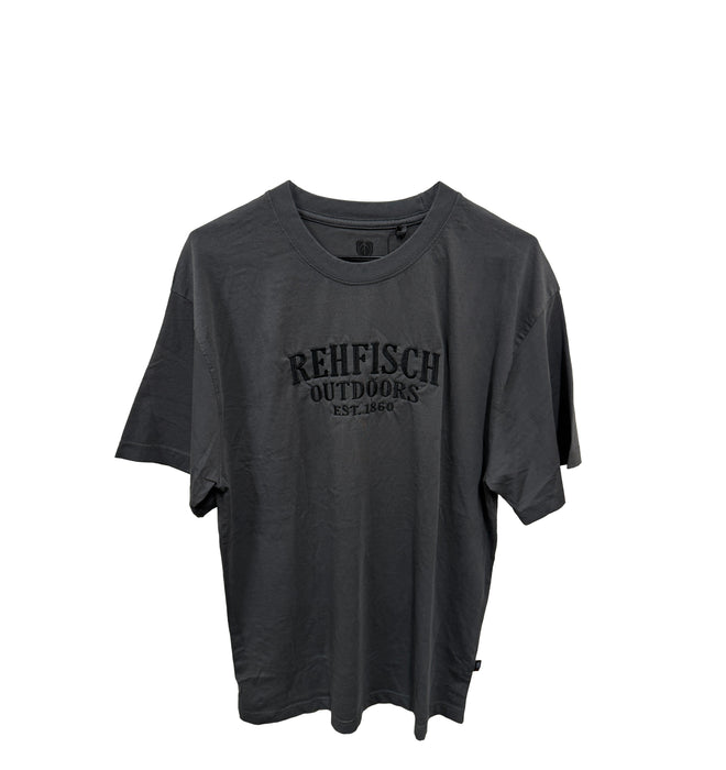 STONEY CREEK REHFISCH OUTDOORS EMBROIDERED TEE GREY MENS