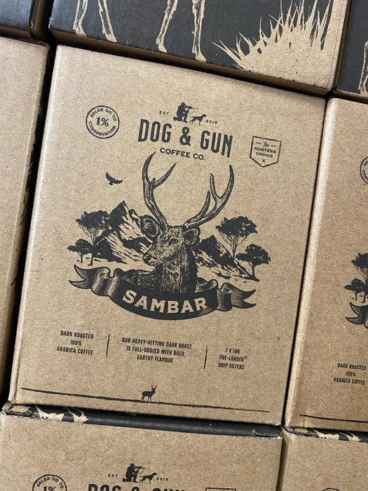 DOG & GUN PRE LOADED DRIP FILTER SAMBAR RETAIL PACK 280G 20 PK
