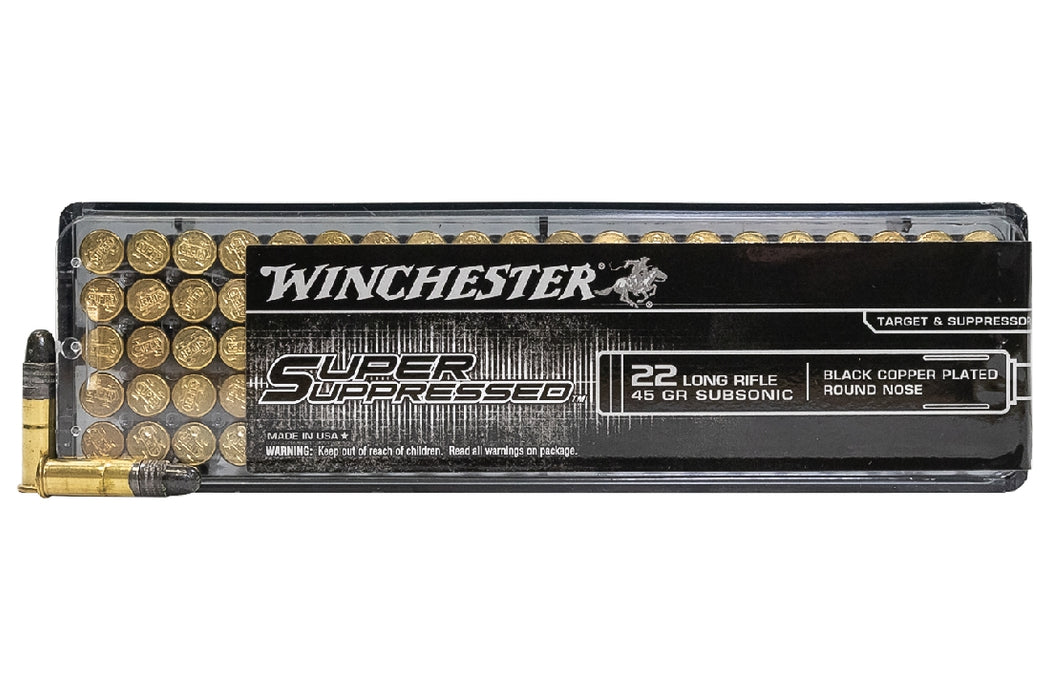 WINCHESTER RIMFIRE 22LR SUPER SUPPRESSED 45 GR LRN 100 PK