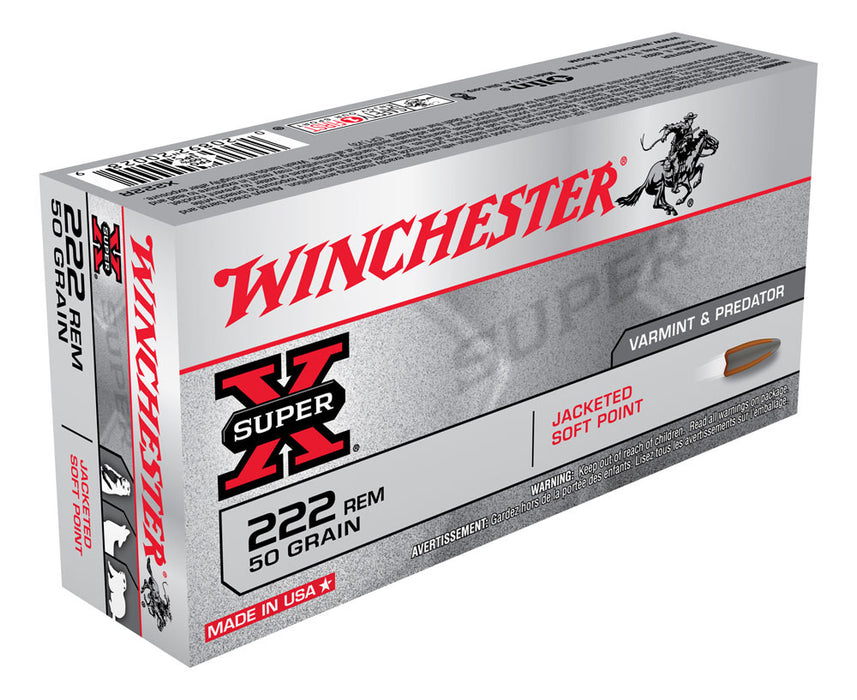WINCHESTER SUPER X 222 REM 50 GR SP 20 PK