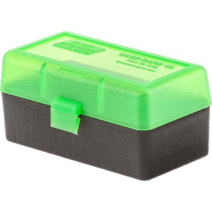 MTM AMMO BOX RIFLE CLEAR GREEN/BLACK RL-50-16