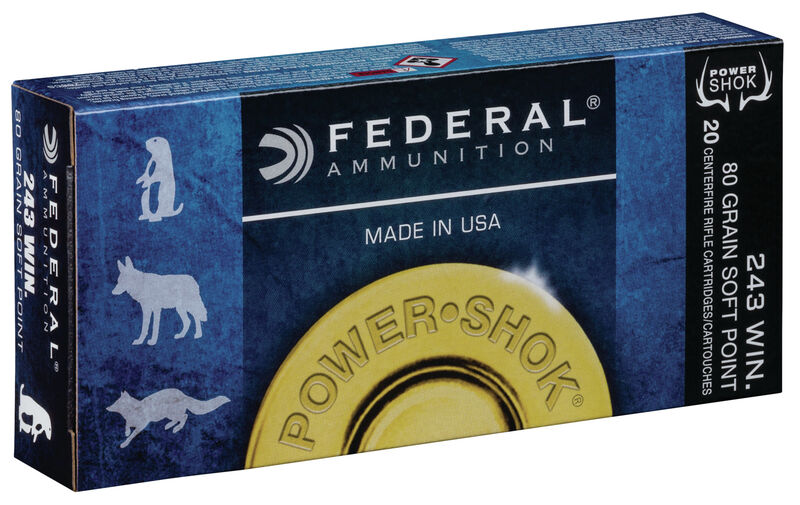 FEDERAL CENTERFIRE 243 WIN 80 GR SOFT POINT 20 PK