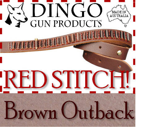 DINGO RIMFIRE SLING WITH LOOPS RED STITCH- BROWN