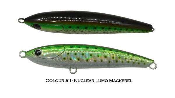 OCEAN'S LEGACY KEELING STICKBAIT 105MM SLOW SINK- #1 NUCLEAR LUMO MACKEREL