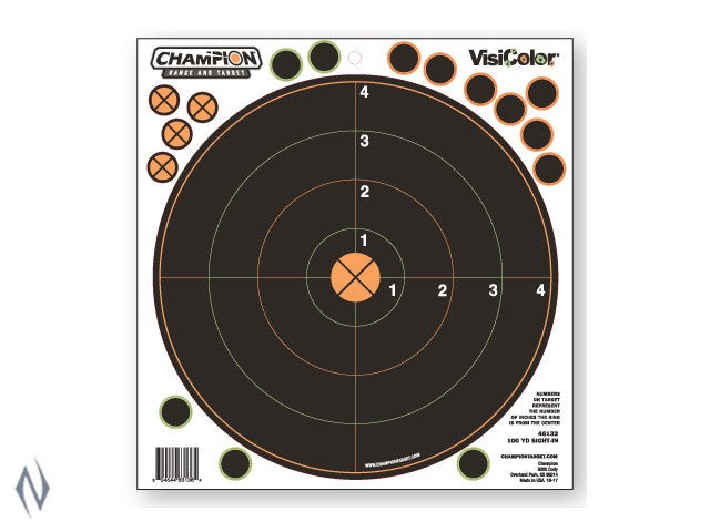 CHAMPION TARGET VISICOLOR ADHESIVE SIGHT IN 100 YARD 5 PACK + PATCHES