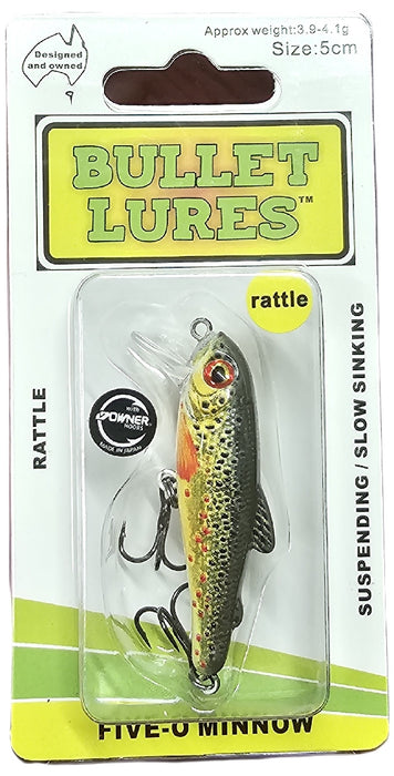 BULLET LURES FIVE-O MINNOW SUSPEND RATTLE